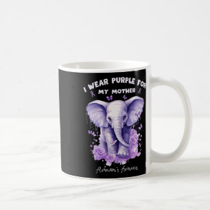 Elephant I Wear Purple For My Mother Heimerheimer' Coffee Mug