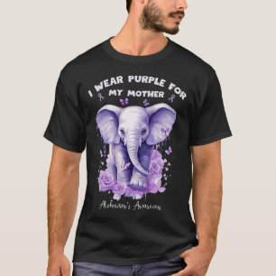 Elephant I Wear Purple For My Mother Heimerheimer' T-Shirt