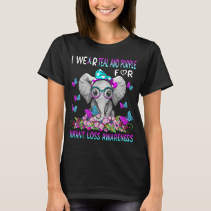 Elephant I Wear teal and purple For Infant Loss T-Shirt