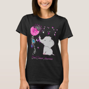 Elephant I Wear while For Oral Cancer Awareness  T-Shirt