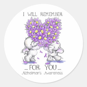 Elephant I Will Remember For You Flower Heimerheim Classic Round Sticker
