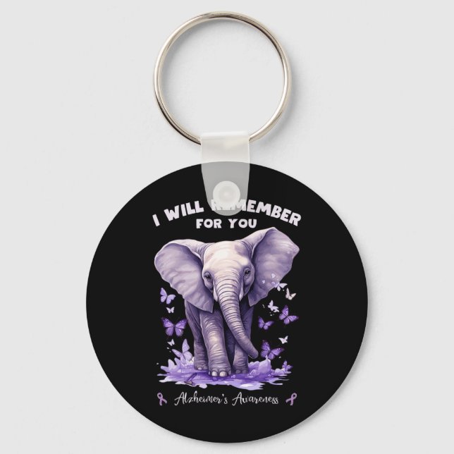 Elephant I Will Remember For You Heimerheimer's Aw Key Ring (Front)