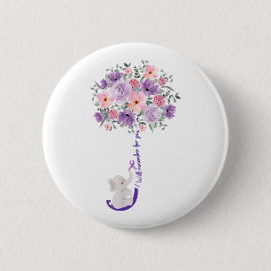 Elephant I Will Remember For You Purple Sunflower 6 Cm Round Badge