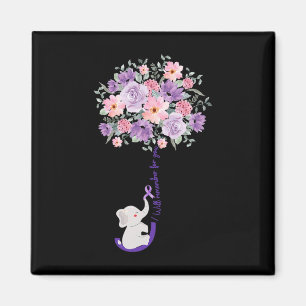 Elephant I Will Remember For You Purple Sunflower  Magnet