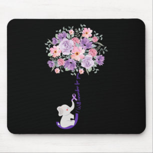 Elephant I Will Remember For You Purple Sunflower Mouse Pad