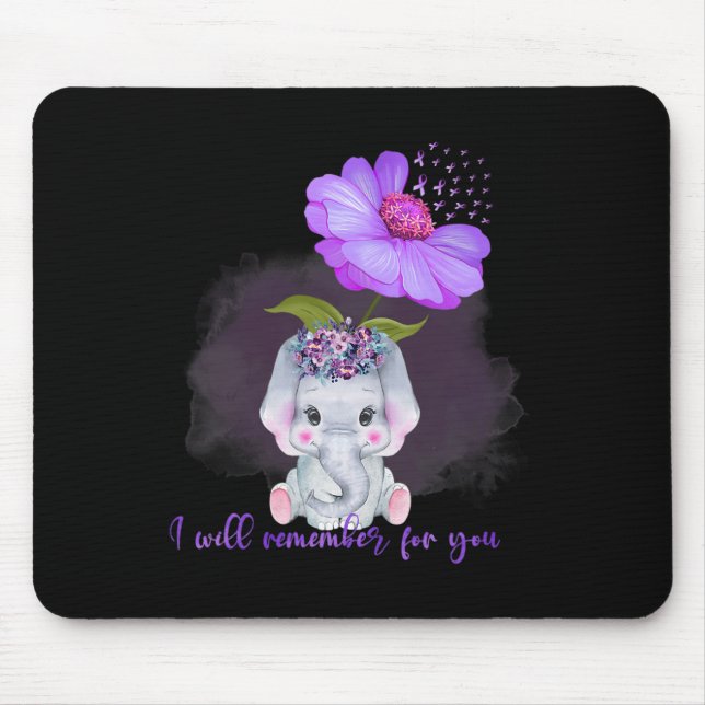 Elephant I Will Remember For You Sunflower Heimerh Mouse Pad (Front)