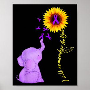 Elephant I Will Remember For You Sunflower Heimerh Poster