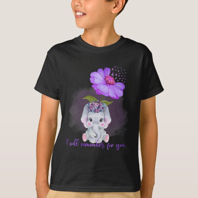 Elephant I Will Remember For You Sunflower Heimerh T-Shirt (Front)