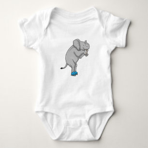 Elephant Ice skating Ice skates Baby Bodysuit