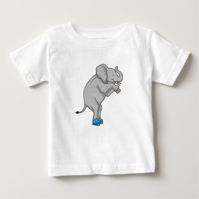 Elephant Ice skating Ice skates Baby T-Shirt (Front)