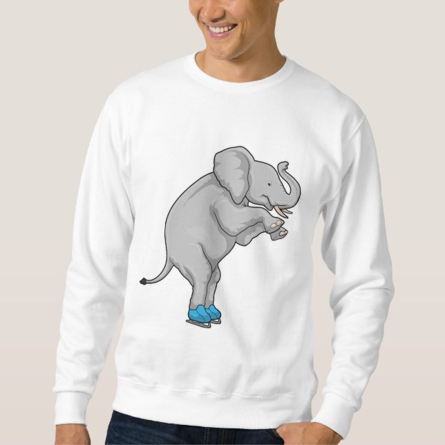Elephant Ice skating Ice skates Sweatshirt (Front)