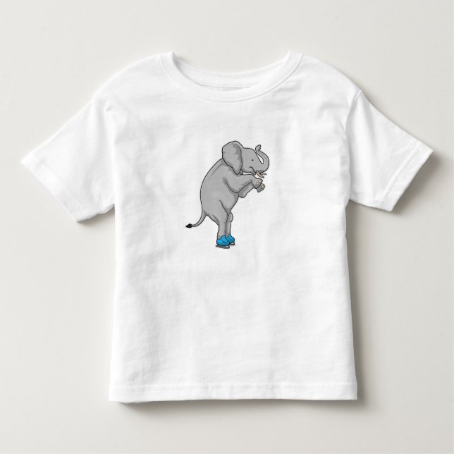 Elephant Ice skating Ice skates Toddler T-Shirt (Front)