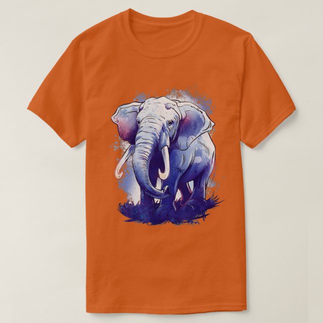 Elephant Illustration  African Elephant Animal Lov T-Shirt (Design Front)