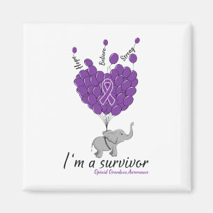 Elephant I'm A Survivor Heart Opioid Overdose Awar Magnet