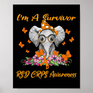 Elephant I'm A Survivor Rsd Crps Awareness  Poster