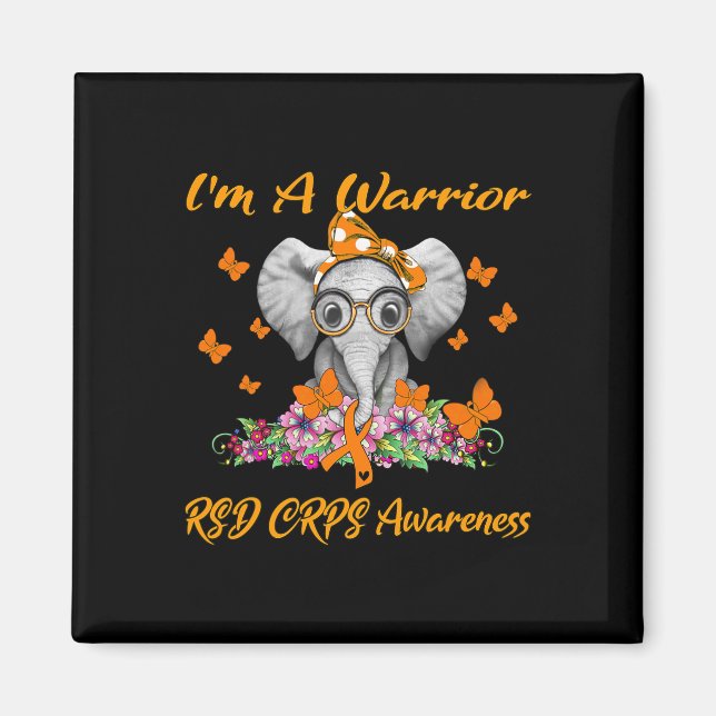 Elephant I'm A Warrior RSD CRPS Awareness  Magnet (Front)
