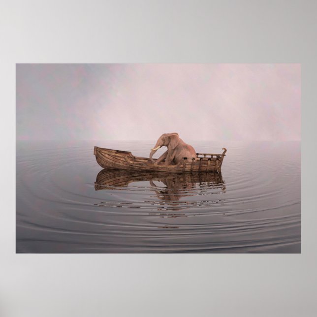 Elephant in a Boat Poster (Front)