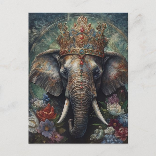 Elephant in a Crown Postcard (Front)