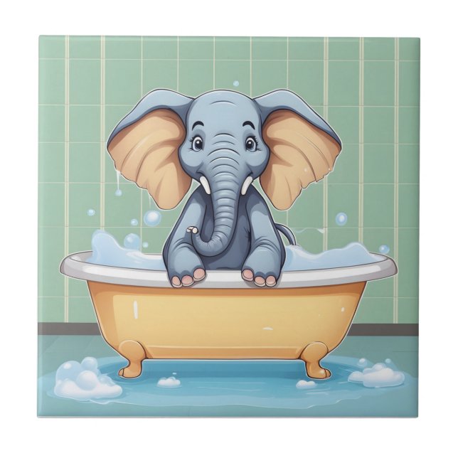 Elephant in bath tile (Front)