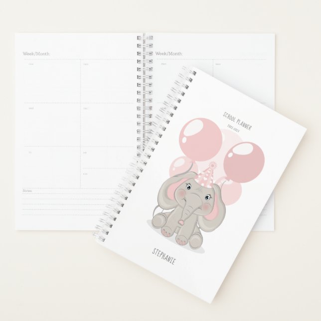 Elephant in Birthday Party Hat Planner (Display)