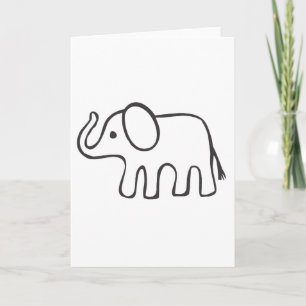 Elephant in Black and White Sketch Card