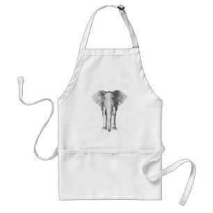 Elephant in Black and White Standard Apron