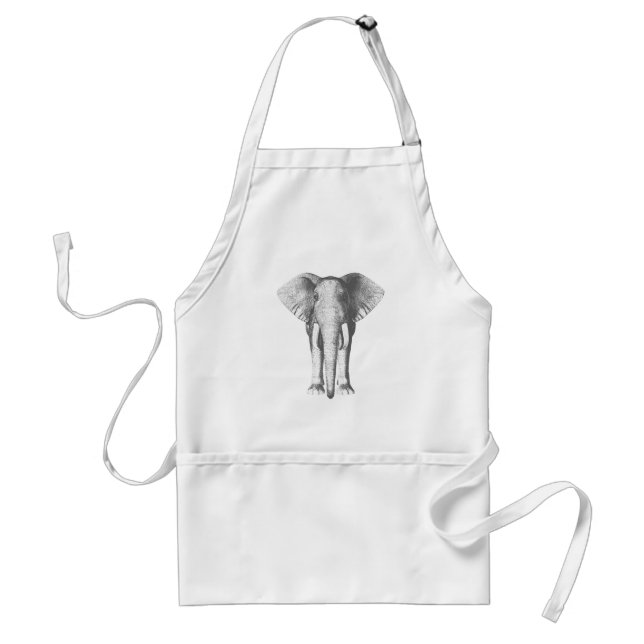 Elephant in Black and White Standard Apron (Front)