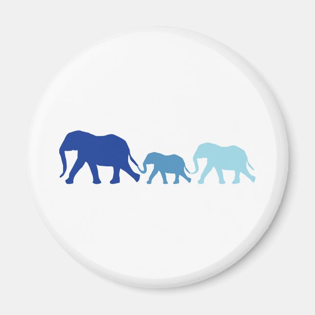 Elephant in Blue Magnet (Front)