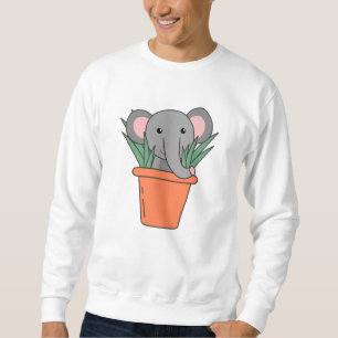 Elephant In Blumentop Funny Elephant Plants Sweatshirt