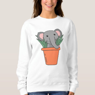 Elephant In Blumentop Funny Elephant Plants Sweatshirt