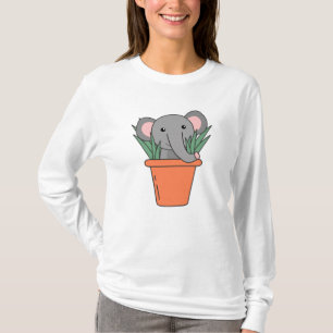 Elephant In Blumentop Funny Elephant Plants T-Shirt