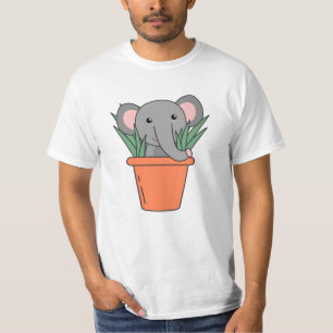 Elephant In Blumentop Funny Elephant Plants T-Shirt