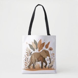 Elephant in Botanical Jungle - Elephant in Selva B Tote Bag