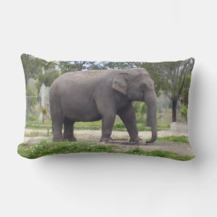 Elephant in Calm Woodland Stretch Lumbar Cushion