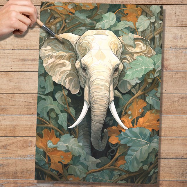 Elephant In Foliage 3 Decoupage Paper (Creator Uploaded)