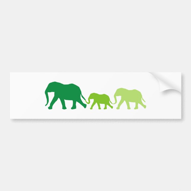 Elephant in Green Bumper Sticker (Front)