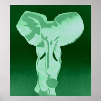 Elephant in green poster