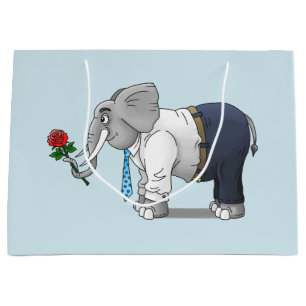 Elephant in Love Valentine's Day Large Gift Bag