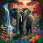 Elephant in Majestic Scenery Jigsaw Puzzle<br><div class="desc">Elephant in Majestic Scenery Jigsaw Puzzle.  The colourful background with this elephant looks absolutely amazing together.  A digital art graphic design with high definition.  And,  with all my puzzles,  this can be personalised with any text you would like to add.</div>