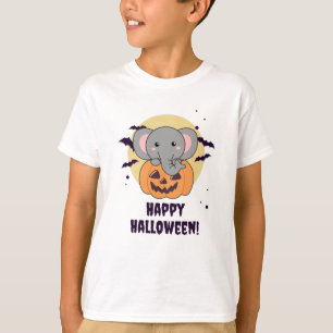 Elephant In Pumpkin Cute Elephant Happy Halloween T-Shirt