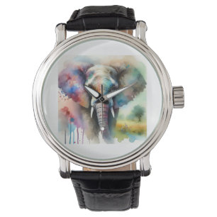 Elephant in the Light 251024AREF107 - Watercolor Watch