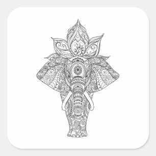 Elephant Inspired Square Sticker