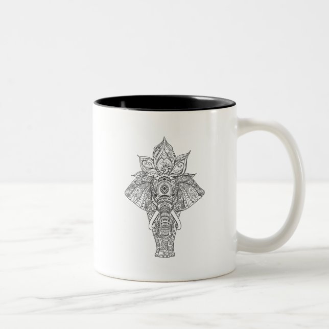 Elephant Inspired Two-Tone Coffee Mug (Right)