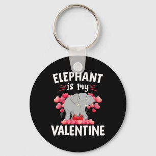 Elephant Is My Valentine Happy Valentine's Day Ele Key Ring