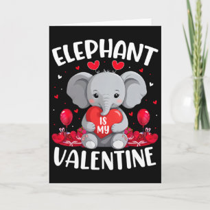 Elephant Is My Valentine Love Hearts Elephant Vale Card