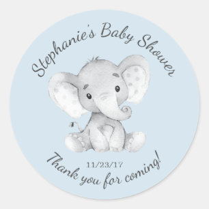 Elephant Jungle Animals Baby Shower Favour Sticker