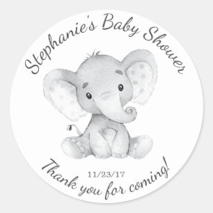 Elephant Jungle Animals Baby Shower Favour Sticker