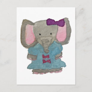 Elephant Jungle Friends Baby Animal Water Colour Postcard