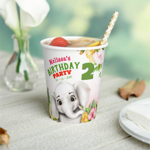 Elephant Jungle Safari Birthday Party Paper Cups