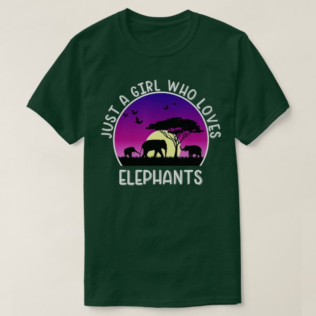 Elephant Just A Girl Who Loves Elephants  T-Shirt (Design Front)